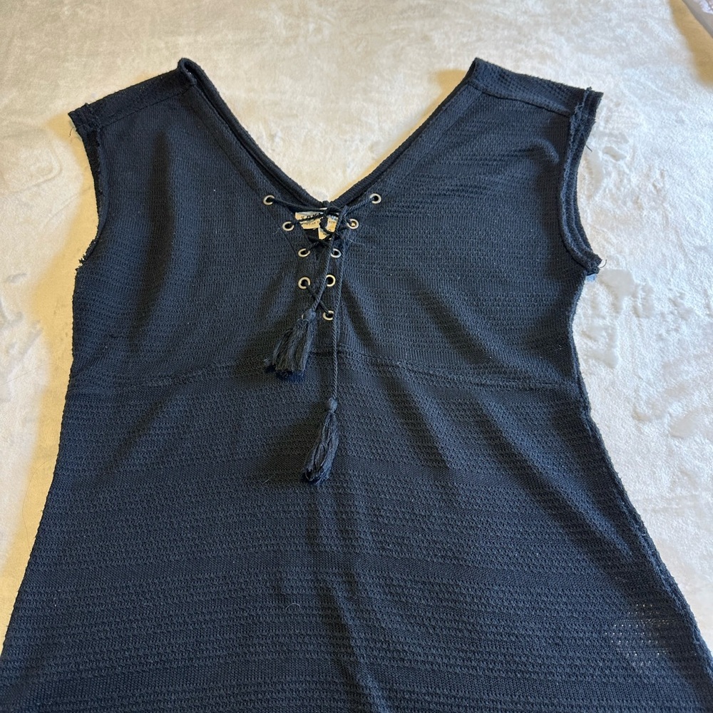 Idyllwind Black Lace-Up Women's Blouse